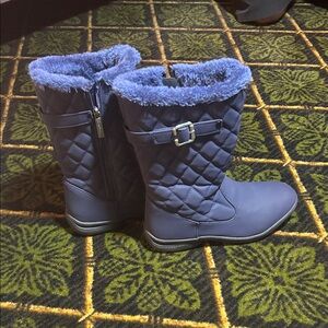 Cozy Quilted Blue Winter Boots